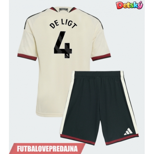 Lacne Dětský Futbalové dres Manchester United Matthijs de Ligt #4 2026-27 Krátky Rukáv - Tretina (+ trenírky)